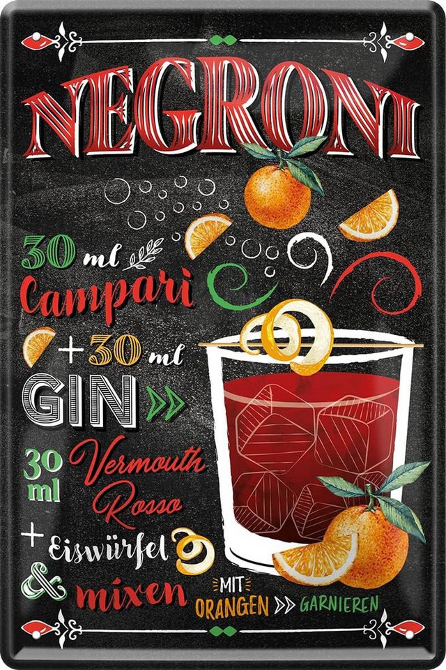 WOGEKA ART Metallbild Negroni - Cocktail Gin Rezept - 20 x 30 cm Retro Blechschild Bar WOGEKA ART Metallbild Negroni - Cocktail Gin Rezept - 20 x 30 cm Retro Blechschild Bar von WOGEKA ART