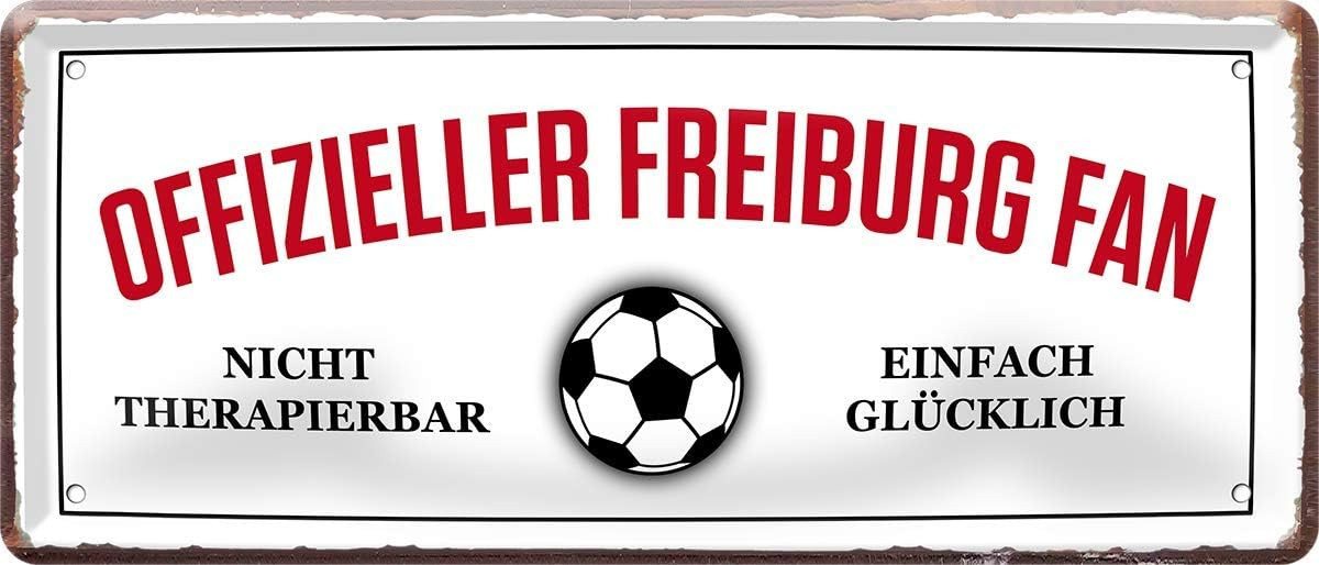 WOGEKA ART Metallbild Offizieller Freiburg Fan - 28 x 12 cm Blechschild Fußball von WOGEKA ART