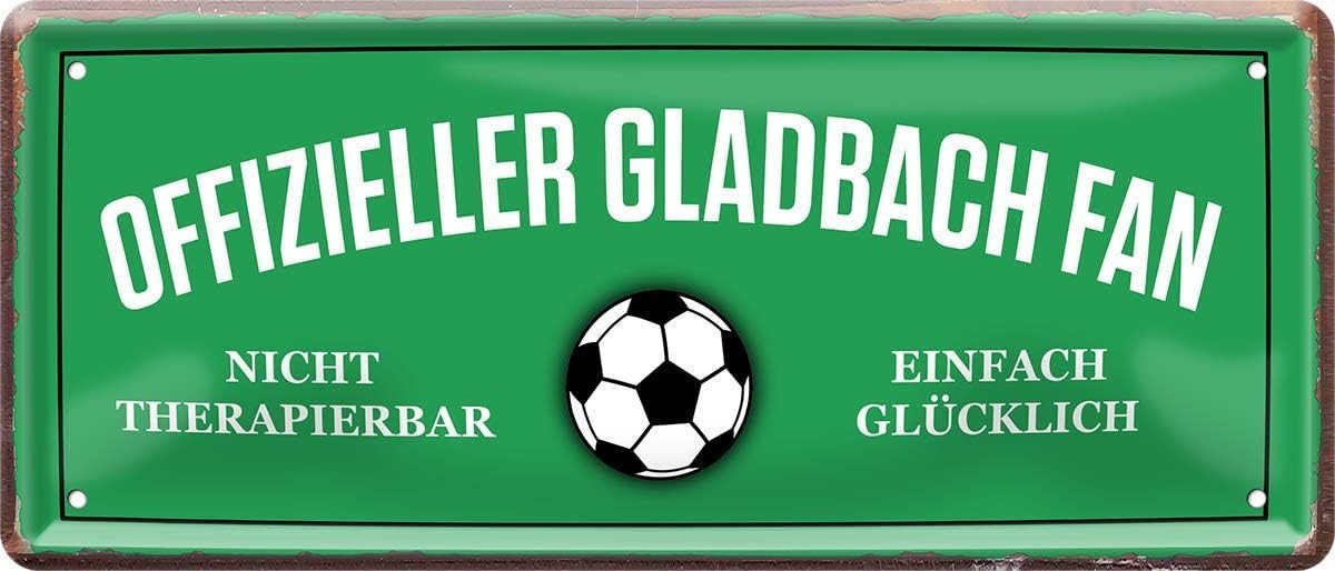 WOGEKA ART Metallbild Offizieller Gladbach Fan - 28 x 12 cm Blechschild Fußball von WOGEKA ART
