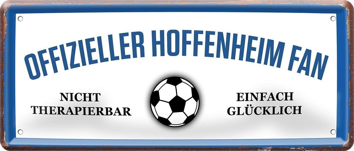 WOGEKA ART Metallbild Offizieller Hoffenheim Fan - 28 x 12 cm Blechschild Fußball von WOGEKA ART