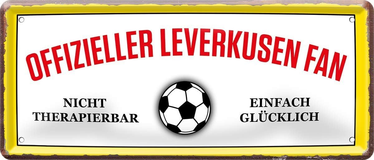 WOGEKA ART Metallbild Offizieller Leverkusen Fan - 28 x 12 cm Blechschild Fußball von WOGEKA ART