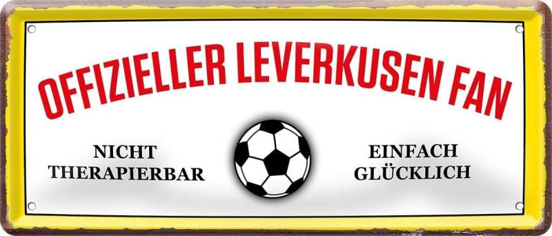 WOGEKA ART Metallbild Offizieller Leverkusen Fan - 28 x 12 cm Blechschild Fußball von WOGEKA ART