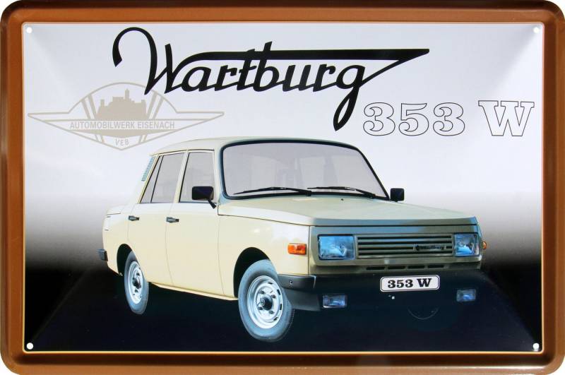 WOGEKA ART Metallbild Wartburg 353 W - 20 x 30 cm Retro Blechschild DDR Auto, Blech721 von WOGEKA ART