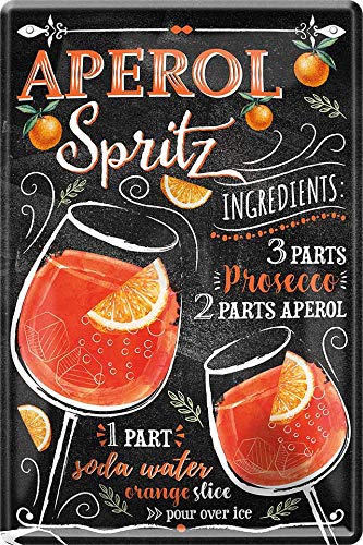 WOGEKA ART Retro Blechschild Aperol Spritz Cocktail Rezept als Geschenk-Idee 20 x 30 cm Vintage-Deko-Schild aus Metall 126 WOGEKA ART Retro Blechschild Aperol Spritz Cocktail Rezept als Geschenk-Idee 20 x 30 cm Vintage-Deko-Schild aus Metall 126 von WOGEKA ART