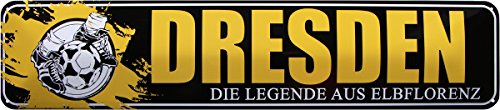 WOGEKA ART Retro Blechschild - Dresden Legende AUS ELBFLORENZ Fussball - witziger Spruch als Geschenk-Idee Geburtstag Weihnachten Deko 46x10 cm Vintage-Design Straßenschild STR186 WOGEKA ART Retro Blechschild - Dresden Legende AUS ELBFLORENZ Fussball - witziger Spruch als Geschenk-Idee Geburtstag Weihnachten Deko 46x10 cm Vintage-Design Straßenschild STR186 von WOGEKA ART
