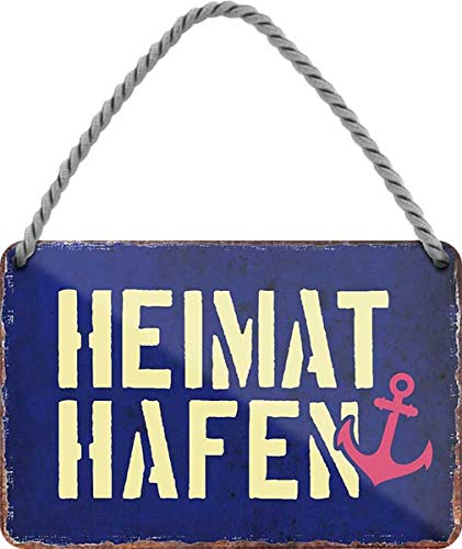 WOGEKA ART Retro Blechschild - Heimat-Hafen - Ostsee Nordsee Meer - witziger Spruch als Geschenk-Idee Geburtstag Weihnachten Deko 18x12 cm Vintage-Design Hänge-Schild Metall HS350 WOGEKA ART Retro Blechschild - Heimat-Hafen - Ostsee Nordsee Meer - witziger Spruch als Geschenk-Idee Geburtstag Weihnachten Deko 18x12 cm Vintage-Design Hänge-Schild Metall HS350 von WOGEKA ART