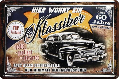WOGEKA ART Retro Blechschild zur Rente in 20×30 cm – Metallschild für Wand & Tür – Vintage Geschenkidee 1740 – Deko für Oldtimer-Fans, Kollegen und Rentner von WOGEKA ART