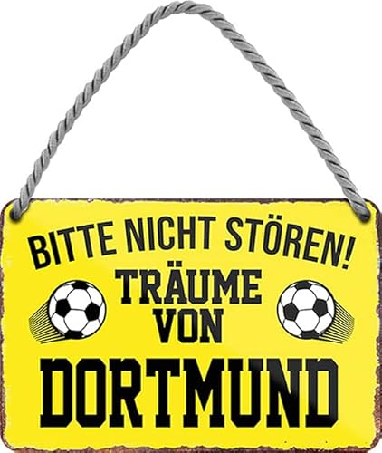 WOGEKA ART Retro Blechschild - Ich Träume von Dortmund - Fußball - witziger Spruch als Geschenk-Idee Geburtstag Weihnachten Deko 18x12 cm Vintage-Design Hänge-Schild Metall HS627 WOGEKA ART Retro Blechschild - Ich Träume von Dortmund - Fußball - witziger Spruch als Geschenk-Idee Geburtstag Weihnachten Deko 18x12 cm Vintage-Design Hänge-Schild Metall HS627 von WOGEKA ART