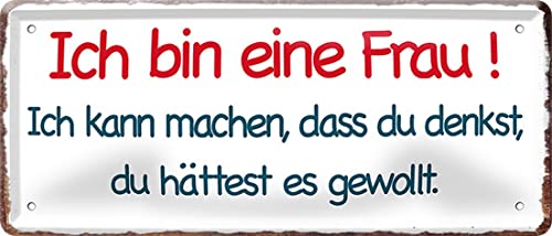 WOGEKA ART Retro Blechschild - Ich bin eine Frau! Kann machen, dass du denkst... - Lustiger Spruch als Geschenkidee zu Geburtstag Weihnachten als Deko Schild 28x12 cm Vintage Metallschild 10 WOGEKA ART Retro Blechschild - Ich bin eine Frau! Kann machen, dass du denkst... - Lustiger Spruch als Geschenkidee zu Geburtstag Weihnachten als Deko Schild 28x12 cm Vintage Metallschild 10 von WOGEKA ART