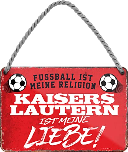 WOGEKA ART Retro Blechschild - Kaiserslautern ist meine Liebe - Fußball - Lustiger Spruch als Geschenkidee zu Geburtstag Weihnachten Deko 18x12 cm Vintage Schild Hängeschild Metallschild HS1008 von WOGEKA ART