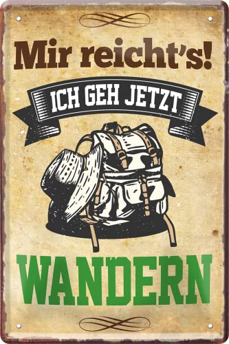 WOGEKA ART Retro Blechschild - Mir reicht´s, ich geh jetzt Wandern - Lustiger Spruch als Geschenkidee für Wanderer zu Geburtstag Weihnachten als Deko Schild 20x30 cm Vintage Metallschild 1751 WOGEKA ART Retro Blechschild - Mir reicht´s, ich geh jetzt Wandern - Lustiger Spruch als Geschenkidee für Wanderer zu Geburtstag Weihnachten als Deko Schild 20x30 cm Vintage Metallschild 1751 von WOGEKA ART