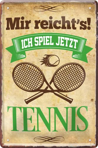 WOGEKA ART Retro Blechschild - Mir reicht´s, ich spiel jetzt TENNIS - Lustiger Spruch als Geschenkidee für Tennisspieler zu Geburtstag Weihnachten als Deko Schild 20x30 cm Metallschild 1705 WOGEKA ART Retro Blechschild - Mir reicht´s, ich spiel jetzt TENNIS - Lustiger Spruch als Geschenkidee für Tennisspieler zu Geburtstag Weihnachten als Deko Schild 20x30 cm Metallschild 1705 von WOGEKA ART