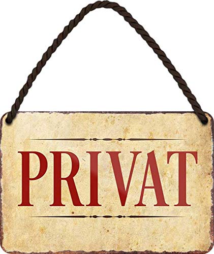 WOGEKA ART Retro Blechschild - PRIVAT - witziger Spruch als Geschenk-Idee zum Geburtstag Weihnachten zur Dekoration 18x12 cm Vintage-Design Hänge-Schild aus Metall HS386 WOGEKA ART Retro Blechschild - PRIVAT - witziger Spruch als Geschenk-Idee zum Geburtstag Weihnachten zur Dekoration 18x12 cm Vintage-Design Hänge-Schild aus Metall HS386 von WOGEKA ART