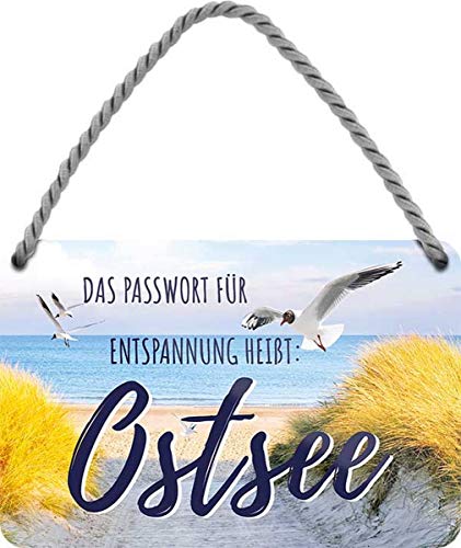 WOGEKA ART Retro Blechschild - Passwort für Entspannung - Ostsee - witziger Spruch Geschenk-Idee Geburtstag Weihnachten Deko 18x12 cm Vintage-Design Hänge-Schild Metall HS346 WOGEKA ART Retro Blechschild - Passwort für Entspannung - Ostsee - witziger Spruch Geschenk-Idee Geburtstag Weihnachten Deko 18x12 cm Vintage-Design Hänge-Schild Metall HS346 von WOGEKA ART