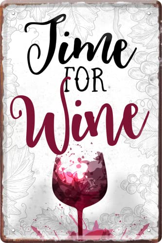 WOGEKA ART Retro Blechschild - Time for Wine - lustiger Spruch als Geschenkidee zu Geburtstag Weihnachten zur Deko 20x30 cm Vintage Schild Metallschild 1203 WOGEKA ART Retro Blechschild - Time for Wine - lustiger Spruch als Geschenkidee zu Geburtstag Weihnachten zur Deko 20x30 cm Vintage Schild Metallschild 1203 von WOGEKA ART