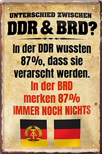 WOGEKA ART Retro Blechschild - Unterschied zwischen DDR & BRD - OSSI vs WESSI - Lustiger Spruch als Geschenkidee zu Geburtstag Weihnachten als Deko Schild 20x30 cm Vintage Metallschild 1799 WOGEKA ART Retro Blechschild - Unterschied zwischen DDR & BRD - OSSI vs WESSI - Lustiger Spruch als Geschenkidee zu Geburtstag Weihnachten als Deko Schild 20x30 cm Vintage Metallschild 1799 von WOGEKA ART