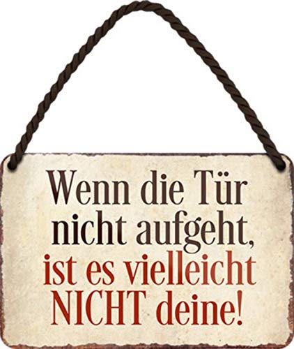 Wenn die Tür nicht aufgeht... 18x12 cm witziges Blechschild Hängeschild HS552 Wenn die Tür nicht aufgeht... 18x12 cm witziges Blechschild Hängeschild HS552 von WOGEKA ART