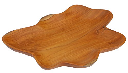 Exquisite 30 cm Holz Schale Teakholz Deko Obstschale Handarbeit Bali Teak 08 von Wogeka