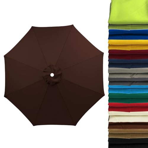 2m 2.7m 3.0m Sonnenschirm Ersatzbezug 6 Streben 8 Streben Terrassenschirm Bespannung Stoffbezug, Gartenschirm Ersatz-Überdachung, Für Ampelschirm, Hof, Garten, Strand, Pool(Stärke:Coffee,Size:2.0m-6St von WOGTITYI