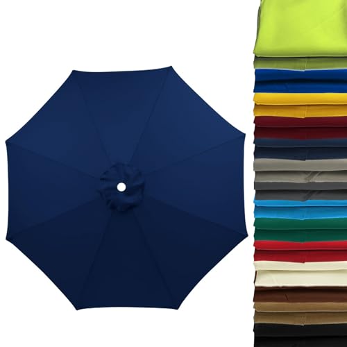 2m 2.7m 3.0m Sonnenschirm Ersatzbezug 6 Streben 8 Streben Terrassenschirm Bespannung Stoffbezug, Gartenschirm Ersatz-Überdachung, Für Ampelschirm, Hof, Garten, Strand, Pool(Stärke:Navy blue,Size:2.70m von WOGTITYI