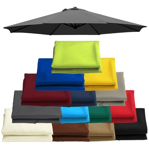 Sonnenschirm Ersatzbezug 2m 2.7m 3.0m 6 Streben 8 Streben Ersatzbespannung, Ersatzabdeckung Überdachung Für Ersatz, UV-Schutz, Stoffbezug Aus Polyester, Nur Baldachin(Stärke:Grey,Size:2.70m-8Streben) von WOGTITYI