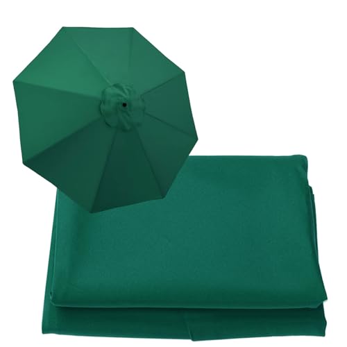 WOGTITYI Sonnenschirm Ersatzbezug Bespannung Mit 200cm 270cm 300cm 6 Streben/8 Streben, Gartenschirm Ersatzabdeckung, Für Hof, Garten, Strand, Pool(Stärke:Dark Green,Size:2.70m-8Streben) von WOGTITYI