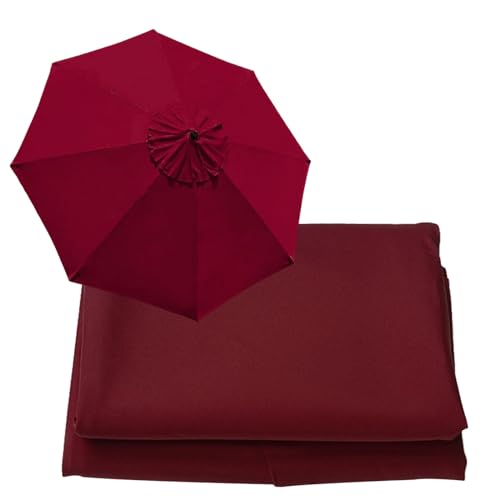 WOGTITYI Sonnenschirm Ersatzbezug Bespannung Mit 200cm 270cm 300cm 6 Streben/8 Streben, Gartenschirm Ersatzabdeckung, Für Hof, Garten, Strand, Pool (Color : Wine red, Size : 3m-6Arms) von WOGTITYI