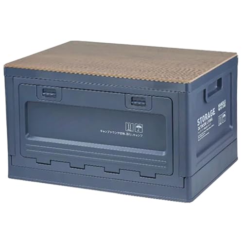 Outdoor-Camping-Klappbox, faltbare Camping-Aufbewahrungsbox - 50L Outdoor-Camping-Organizer - Organizer für Outdoor-Camping, stapelbare Aufbewahrungsbox, stapelbarer Aufbewahrungsorganisator, Holzschn von WOGXN