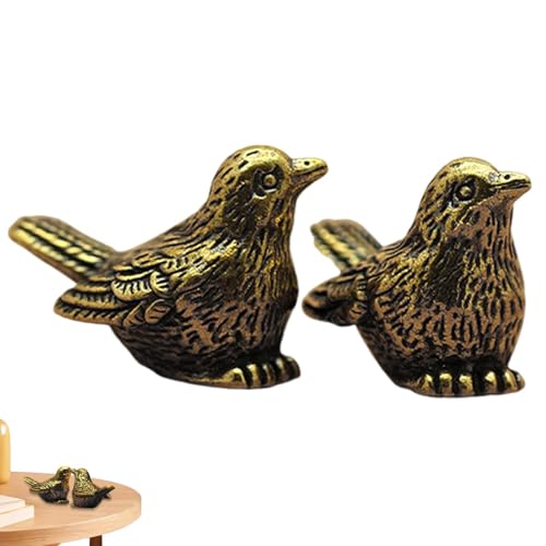 Vogelstatue aus Messing, Spatzfigur | Retro Messing Spatz Schreibtischdekoration 2STK - Miniatur-Spatz-Statuen, Vintage-Feng-Shui-Messing-Vogel-Figur, Tier-Gartenstatuen, Landschaftsornament-Dekoratio Vogelstatue aus Messing, Spatzfigur | Retro Messing Spatz Schreibtischdekoration 2STK - Miniatur-Spatz-Statuen, Vintage-Feng-Shui-Messing-Vogel-Figur, Tier-Gartenstatuen, Landschaftsornament-Dekoratio von WOGXN