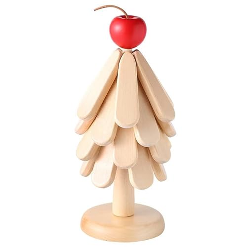 WOGYOZKA Untersetzer aus natürlichem Holz in Baumform for warme Gerichte Untersetzer aus Holz in Weihnachtsbaumform for die Heimdekoration Isolierung for heiße Töpfe und Pfannen(D) von WOGYOZKA