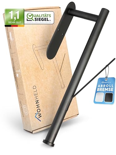 WOHNHELD® Küchenrollenhalter ohne Bohren | Mit Abroll-Bremse | Extrem stabil | Wand Rollenhalter selbstklebend Edelstahl Schwarz WOHNHELD® Küchenrollenhalter ohne Bohren | Mit Abroll-Bremse | Extrem stabil | Wand Rollenhalter selbstklebend Edelstahl Schwarz von WOHNHELD
