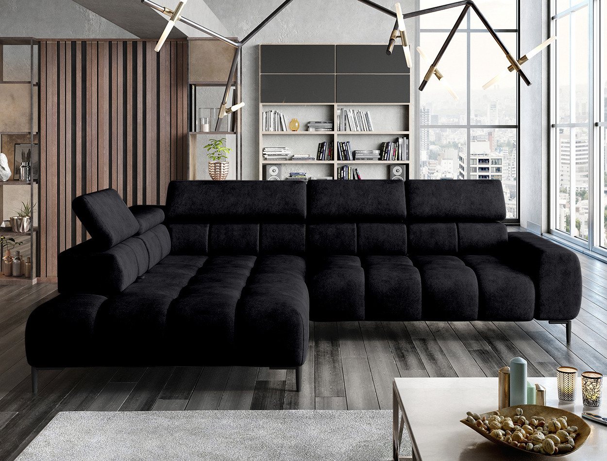 WOHNKLUSIV Ecksofa Ecksofa Venezia mit elektrischer Sitztiefenverstellung - Designsofa, mit Relaxfunktion von WOHNKLUSIV