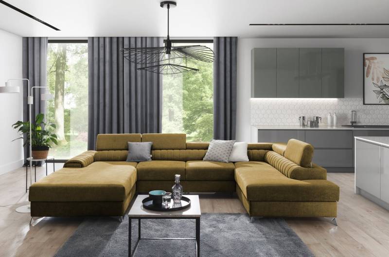 WOHNKLUSIV Wohnlandschaft Wohnlandschaft Cremona mit Schlaffunktion und Bettkasten, mit Schlaffunktion von WOHNKLUSIV