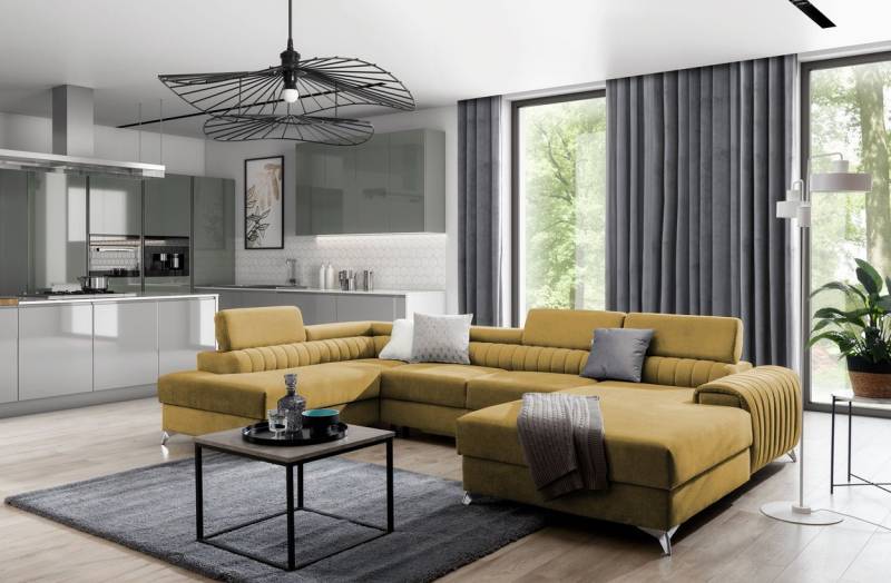WOHNKLUSIV Wohnlandschaft Wohnlandschaft Cremona mit Schlaffunktion und Bettkasten, mit Schlaffunktion von WOHNKLUSIV