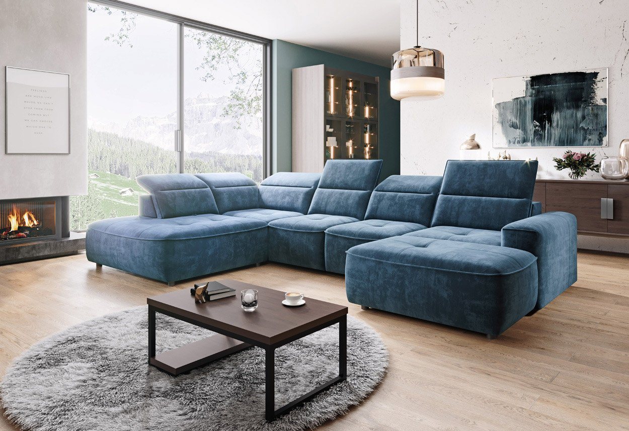 WOHNKLUSIV Wohnlandschaft Wohnlandschaft Ferrara - elektrische Sitztiefenverstellung, mit Relaxfunktion von WOHNKLUSIV