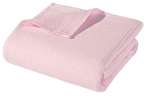 WOHNWOHL® Babydecke Waffelpiqué aus 100% Baumwolle I 70x110 cm I Erstlingsdecke, Farbe:Rosa von WOHNWOHL