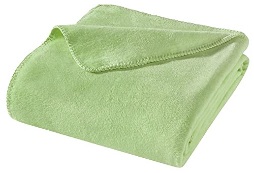 WOHNWOHL® Kuscheldecke (150x200cm) • Weiche Tagesdecke • Sofadecke • Wohndecke • Schlafdecke • Oeko-Tex zertifizierte Baumwolldecke • Samtig weiche Decke • Farbe: Grün von WOHNWOHL