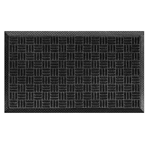 WOHNWOHL Fußmatte für Außen und Innen • Witterungsbeständig und robust • Außenbereich Fußmatte • Fußabtreter für Außen und Innen • Größe: 45 x 75 cm • Farbe: Schwarz von WOHNWOHL
