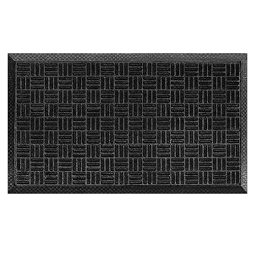 WOHNWOHL Fußmatte für Außen und Innen • Witterungsbeständig und robust • Außenbereich Fußmatte • Fußabtreter für Außen und Innen • Größe: 60 x 90 cm • Farbe: Schwarz von WOHNWOHL