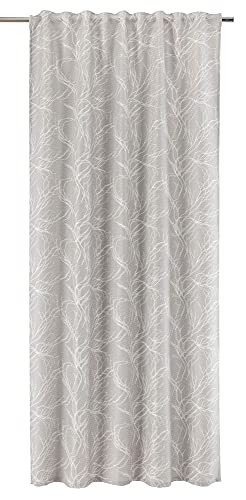 WOHNWOHL Ösenvorhang - Gardine - FLORAL - 245 x 140 cm - Wohnzimmer Vorhang mit Ösen, Farbe:Grau von WOHNWOHL