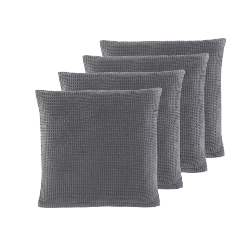 WOHNWOHL Waffelpiqué Kissenhülle • Kissenbezug • Sofakissen-Hülle • Dekokissen • 100% Baumwolle • Größe: 45 x 45 cm • Packungsgröße: 4er Pack • Farbe: Grau WOHNWOHL Waffelpiqué Kissenhülle • Kissenbezug • Sofakissen-Hülle • Dekokissen • 100% Baumwolle • Größe: 45 x 45 cm • Packungsgröße: 4er Pack • Farbe: Grau von WOHNWOHL
