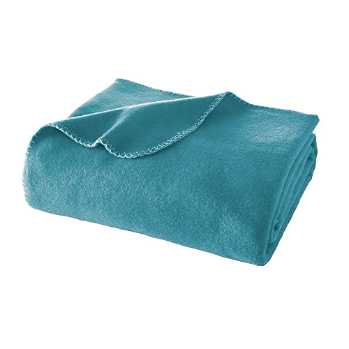 WOHNWOHL Wohndecke Uni • Tagesdecke • Soft-Fleece-Decke • Kuscheldecke • Viscose-Decke Mischung • Sofaüberwurf • Couch-Decke Überwurf • weiche Tagesdecke • 150 x 200 cm • Farbe: Petrol von WOHNWOHL