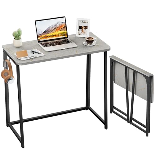 WOHOMO Kleiner Klappschreibtisch Klein, 80 cm Schreibtisch für Kleine Räume, Klappbarer Arbeitstisch für Home Office, Grau WOHOMO Kleiner Klappschreibtisch Klein, 80 cm Schreibtisch für Kleine Räume, Klappbarer Arbeitstisch für Home Office, Grau von WOHOMO