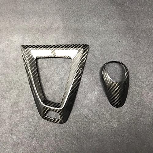 WOHOOD Auto Dekorieren Für BMW M2 F87 M3 F80 M4 F82 M5 F83 F10 F85 X5M F86 X6M F12 F13 Real Carbon Fiber Auto Schaltknauf Kappe Abdeckung Aufkleber Panel Trim (Color : Knob Panel Trim LHD) von WOHOOD