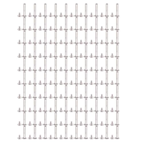 100 Pairs M2.5 Stainless Steel Rivets, Quick Installation Binding Screw Rivets for Photo Albums, Calendars, Leatherwork and DIY Crafts (3.5 * 20 * 7mm) (3.5 * 22 * 7mm) von WOHPNLE