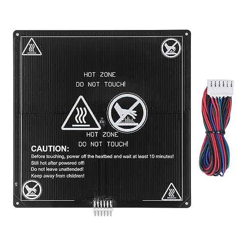 12 V 220x220 mm 3 mm 3D -Drucker erhitztes Bett, Ersatzbeheizbett Aluminium Heißes Bett erhitztes Bett mit Kabel 90 cm Draht für 3D -Drucker DIY -Ersatzteile Teile von WOHPNLE