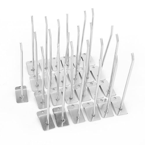 25pcs 15 cm 6 Zoll Slatwall -Haken, Chrom Finish Slat Wall Panel Haken -Wall -Werkzeughänger mit 30 ° Umgedrehtes Ende für Regale und Organisation von WOHPNLE
