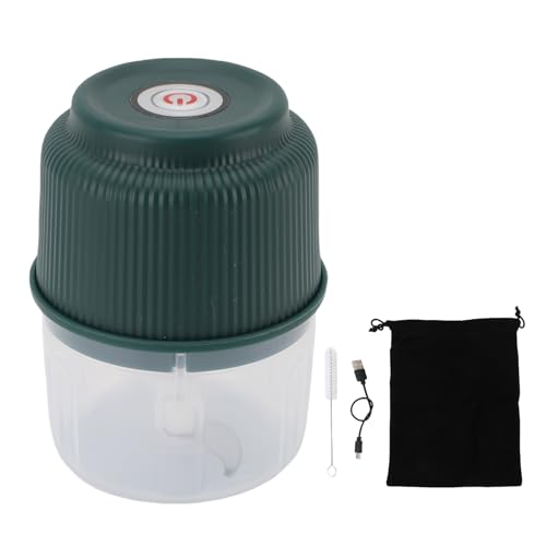 260 ml elektrischer Knoblauchzerkleinerer, tragbarer Gemüsezerkleinerer mit leistungsstarkem Motor, Sicherheitsverriegelung, leicht zu reinigender Mini-Knoblauchwolf für die Küche (Blue) (Lighte von WOHPNLE
