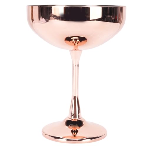 304 Edelstahl Margarita -Brille, unzerbrechliche Cocktailgläser Mirror Polish Shatterproof Cocktail -Getränkeware Stemware für Champagner, Bar, Party, Urlaub (Kupfer plattiert) von WOHPNLE