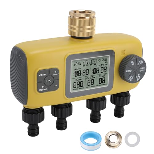 4 Outlet -Bewässerungscontroller, programmierbarer 4 Zonen -Sprinkler -Timer für Gartenschlauch -Timer mit Regenverzögerung Child Lock Sequential Logic Watering Timer 4 Outlet -Bewässerungscontroller, programmierbarer 4 Zonen -Sprinkler -Timer für Gartenschlauch -Timer mit Regenverzögerung Child Lock Sequential Logic Watering Timer von WOHPNLE